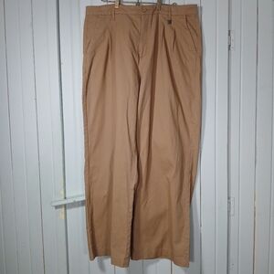 MEXX CAMEL PLEATED FRONT BUCKLEBACK WIDE LEG PANTS